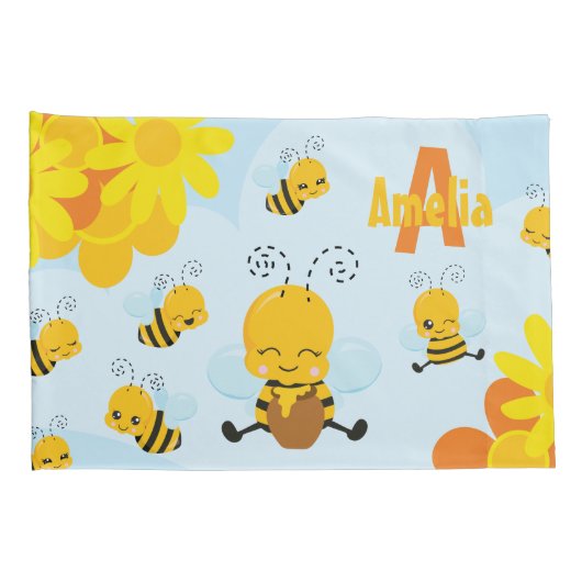 かわいい幸せのまわりにと花リトルキッド 枕カバー (裏面-右)