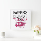 かわいい幸せはあなたの爪、 ネイルを行う スクエア壁時計 (ホーム)