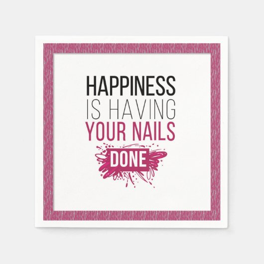 かわいい幸せはあなたの爪、 ネイルを行う スタンダードカクテルナプキン (正面)