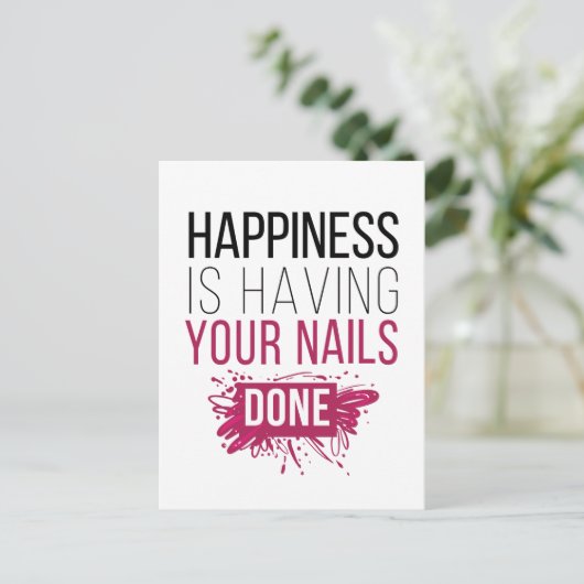 かわいい幸せはネイルをすること ポストカード (スタンド正面)
