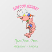 かわいい幸せエビ、エビの漫画 ウィンドウサイン (シート)