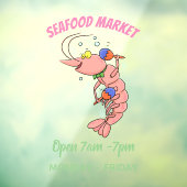 かわいい幸せエビ、エビの漫画 ウィンドウサイン (シート3)