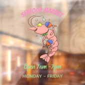 かわいい幸せエビ、エビの漫画 ウィンドウサイン (シート2)