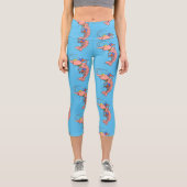 かわいい幸せエビ、エビの漫画 カプリレギンス (正面)