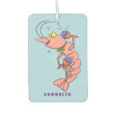 かわいい幸せエビ、エビの漫画 カーエアーフレッシュナー (正面)