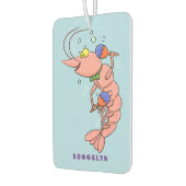 かわいい幸せエビ、エビの漫画 カーエアーフレッシュナー (左)