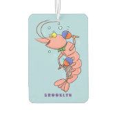 かわいい幸せエビ、エビの漫画 カーエアーフレッシュナー (裏面)