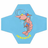 かわいい幸せエビ、エビの漫画 サッカーボール (フラット)