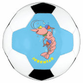 かわいい幸せエビ、エビの漫画 サッカーボール (正面)