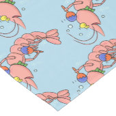 かわいい幸せエビ、エビの漫画 ショートテーブルランナー (コーナー)