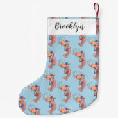 かわいい幸せエビ、エビの漫画 スモールクリスマスストッキング (裏面)