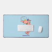 かわいい幸せエビ、エビの漫画 デスクマット (キーボード&マウス)