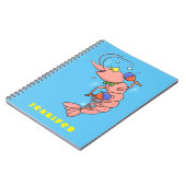 かわいい幸せエビ、エビの漫画 ノートブック (左側)