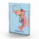 かわいい幸せエビ、エビの漫画 フォトブロック (右)