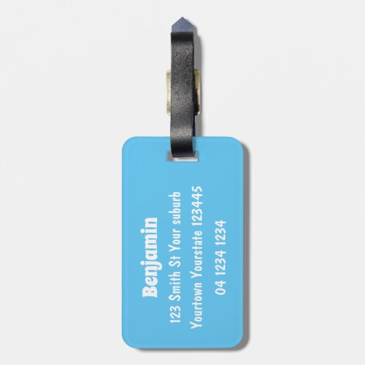 かわいい幸せエビ、エビの漫画 ラゲッジタグ (裏面縦)