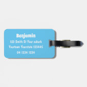 かわいい幸せエビ、エビの漫画 ラゲッジタグ (裏面横)