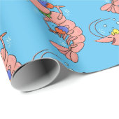 かわいい幸せエビ、エビの漫画 ラッピングペーパー (ロールコーナー)