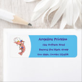 かわいい幸せエビ、エビの漫画 ラベル (インサイチュ)