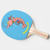 かわいい幸せエビ、エビの漫画 卓球ラケット (横)