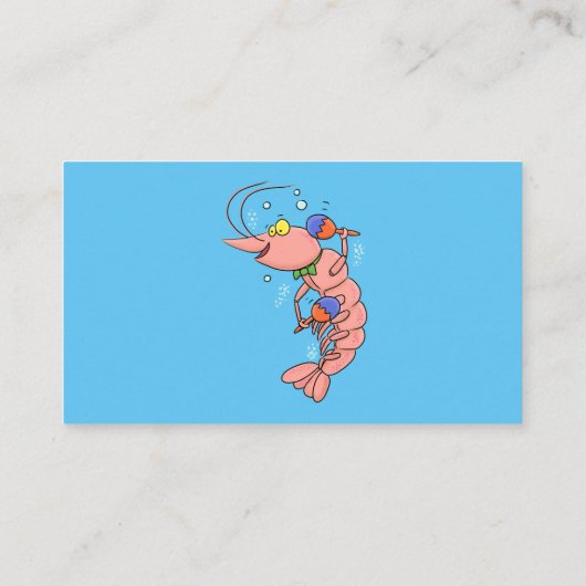 かわいい幸せエビ、エビの漫画 名刺 (裏面)