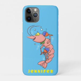 かわいい幸せエビ、エビの漫画 iPhone 11 PROケース
