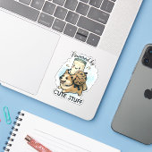 かわいい幸せコーギーの子犬のミルクとクッキー シール (ノートパソコンとiPhone)