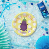 かわいい幸せナスパーソナライズされたの誕生日 ペーパープレート (パーティー)