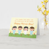 かわいい幸せナースの日グリーティングカード カード (黄色い花)