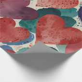 かわいい幸せハート ラッピングペーパー (角)