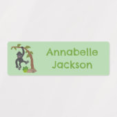 かわいい幸せベビーゴリラパーソナライズされた漫画 ラベル (デザイン1)