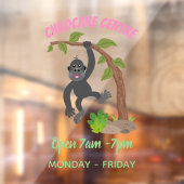 かわいい幸せベビーゴリラ漫画イラストレーション ウィンドウサイン (シート2)