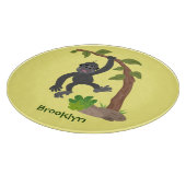 かわいい幸せベビーゴリラ漫画イラストレーション カッティングボード (角)