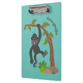 かわいい幸せベビーゴリラ漫画イラストレーション クリップボード (左)