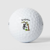 かわいい幸せベビーゴリラ漫画イラストレーション ゴルフボール (正面)