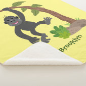 かわいい幸せベビーゴリラ漫画イラストレーション シェルパブランケット (3/4)