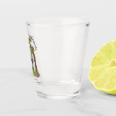 かわいい幸せベビーゴリラ漫画イラストレーション ショットグラス (右)