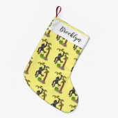 かわいい幸せベビーゴリラ漫画イラストレーション スモールクリスマスストッキング (正面 (吊り時))