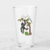 かわいい幸せベビーゴリラ漫画イラストレーション タンブラーグラス (裏面)