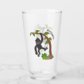 かわいい幸せベビーゴリラ漫画イラストレーション タンブラーグラス (正面)