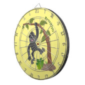 かわいい幸せベビーゴリラ漫画イラストレーション ダーツボード (正面右)