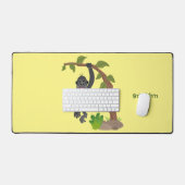 かわいい幸せベビーゴリラ漫画イラストレーション デスクマット (キーボード&マウス)