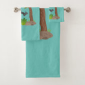 かわいい幸せベビーゴリラ漫画イラストレーション バスタオルセット (インサイチュ)