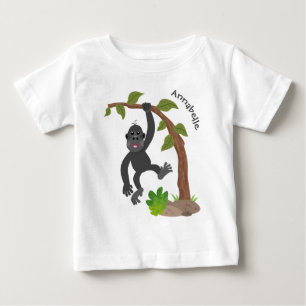 かわいい幸せベビーゴリラ漫画イラストレーション ベビーTシャツ