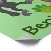 かわいい幸せベビーゴリラ漫画イラストレーション ポスター (角)