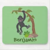 かわいい幸せベビーゴリラ漫画イラストレーション マウスパッド (正面)