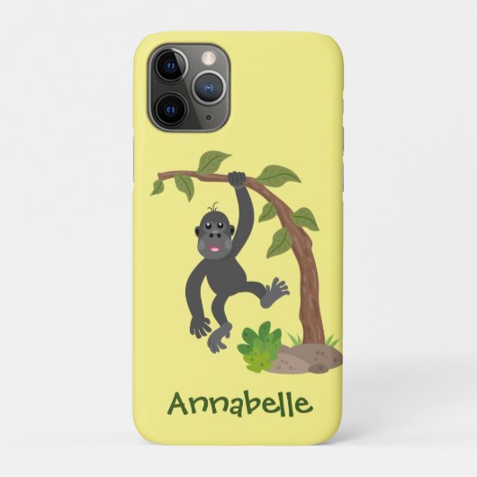 かわいい幸せベビーゴリラ漫画イラストレーション Case-Mate iPhoneケース (裏)