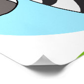 かわいい幸せマンガのゼブラ ポスター (角)