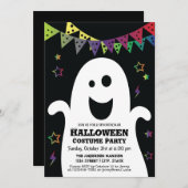 かわいい幸せ不気味幽霊ハロウィーンの衣装パーティー 招待状 (正面/裏面)