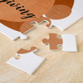 かわいい幸せ感謝祭テディベアパンプキン葉 ジグソーパズル (側面)