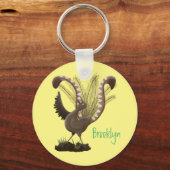 かわいい幸せ最高のライレバード漫画イラストレーション キーホルダー (正面)